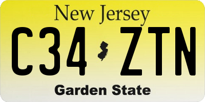 NJ license plate C34ZTN