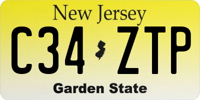 NJ license plate C34ZTP