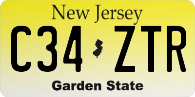 NJ license plate C34ZTR