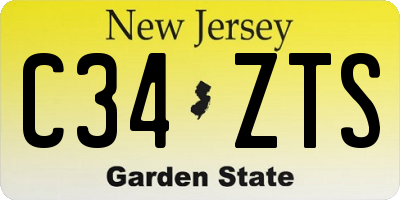 NJ license plate C34ZTS