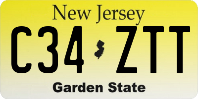 NJ license plate C34ZTT