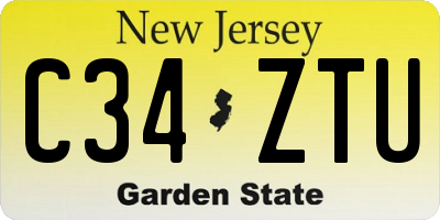 NJ license plate C34ZTU