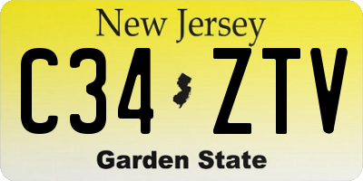 NJ license plate C34ZTV