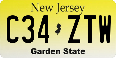 NJ license plate C34ZTW