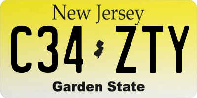 NJ license plate C34ZTY