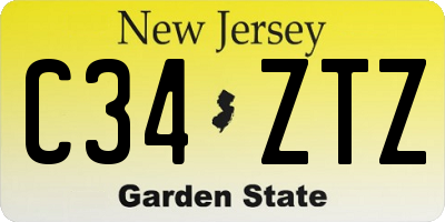 NJ license plate C34ZTZ
