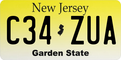 NJ license plate C34ZUA