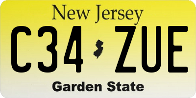 NJ license plate C34ZUE
