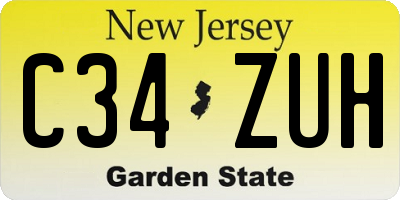 NJ license plate C34ZUH