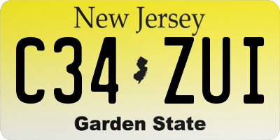 NJ license plate C34ZUI