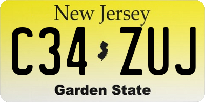 NJ license plate C34ZUJ
