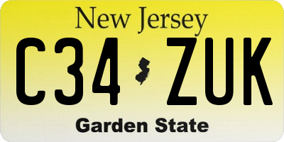 NJ license plate C34ZUK