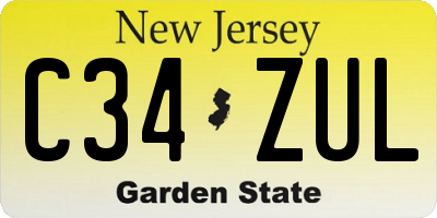 NJ license plate C34ZUL