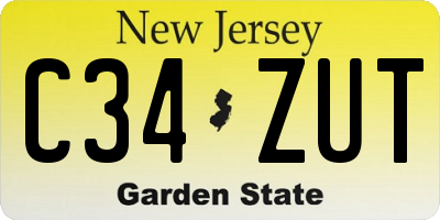 NJ license plate C34ZUT