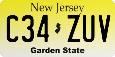 NJ license plate C34ZUV
