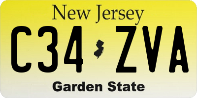 NJ license plate C34ZVA