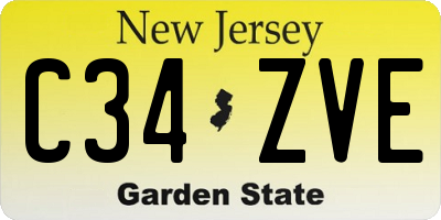 NJ license plate C34ZVE