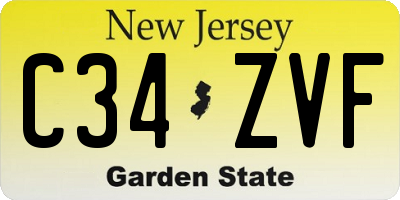 NJ license plate C34ZVF