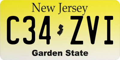 NJ license plate C34ZVI
