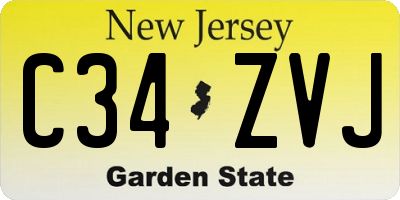 NJ license plate C34ZVJ