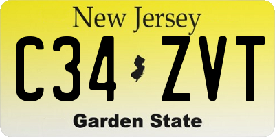 NJ license plate C34ZVT