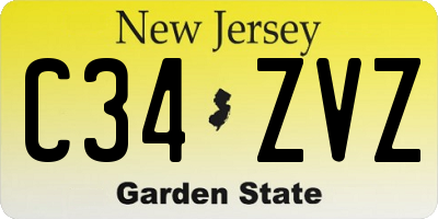NJ license plate C34ZVZ