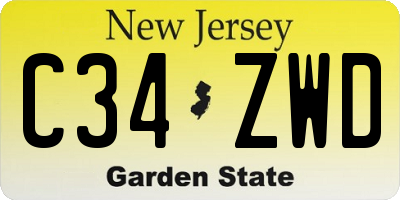 NJ license plate C34ZWD