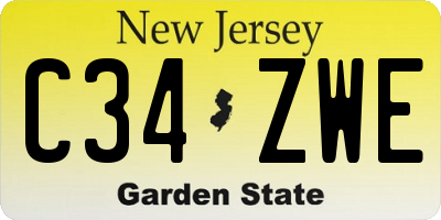 NJ license plate C34ZWE