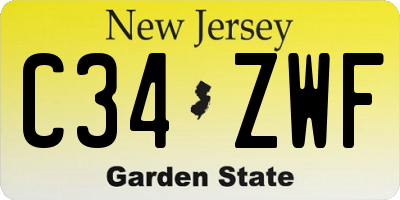 NJ license plate C34ZWF