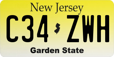 NJ license plate C34ZWH