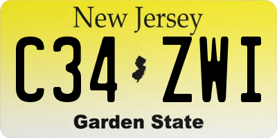NJ license plate C34ZWI