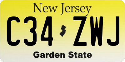NJ license plate C34ZWJ