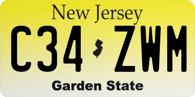NJ license plate C34ZWM