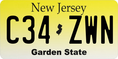 NJ license plate C34ZWN