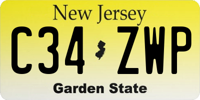 NJ license plate C34ZWP
