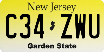 NJ license plate C34ZWU