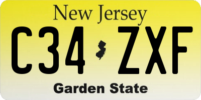 NJ license plate C34ZXF