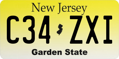 NJ license plate C34ZXI