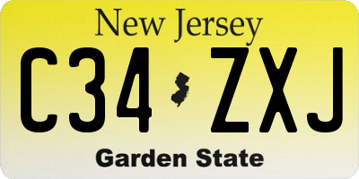 NJ license plate C34ZXJ