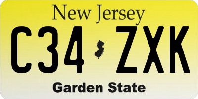 NJ license plate C34ZXK