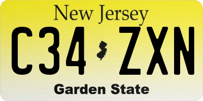 NJ license plate C34ZXN