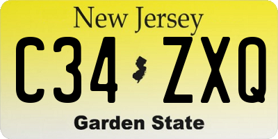 NJ license plate C34ZXQ