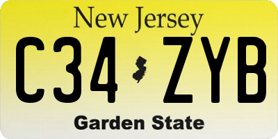 NJ license plate C34ZYB