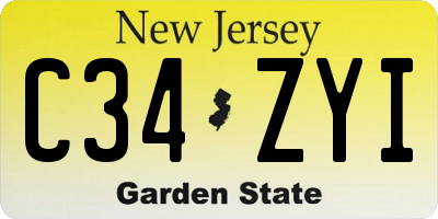 NJ license plate C34ZYI