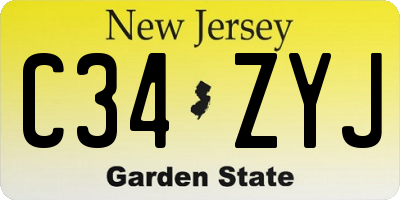 NJ license plate C34ZYJ
