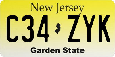NJ license plate C34ZYK