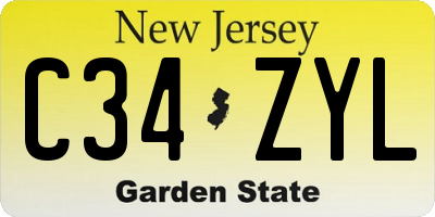 NJ license plate C34ZYL