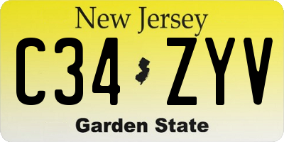 NJ license plate C34ZYV