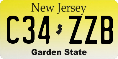 NJ license plate C34ZZB