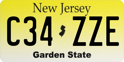 NJ license plate C34ZZE